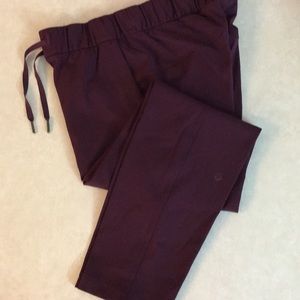 Lululemon Fly Away Pant in Burgundy.